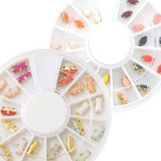 画像1: カラフルロップストーンセット (24P)　レクタングル/リーフ［メール便OK］ (1)