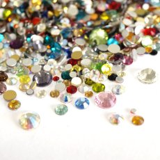 画像1: 高品質ガラスストーン 1.5-6.5mm カラフルMIX (約80粒)［メール便OK］ (1)