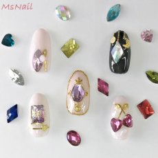 画像2: アクリルストーンセット オーバル/スクエア/リーフ (24P)［メール便OK］ (2)