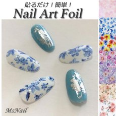 画像1: ネイルアートフォイル フラワー 4x100cm 全7種類［メール便OK］ (1)