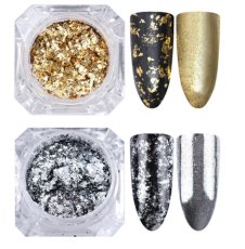 画像1: ミラーフレーク 0.2g スポンジチップ付 ゴールド/シルバー［メール便OK］ (1)