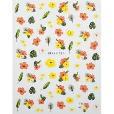 画像1: ネイルシール サマーフラワー HANYI-325 ※パッケージなし［メール便OK］ (1)