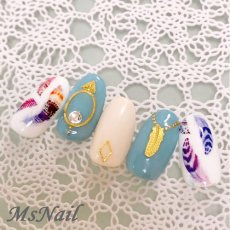 画像5: ネイルシール フェザー ブルー CA-013［メール便OK］ (5)