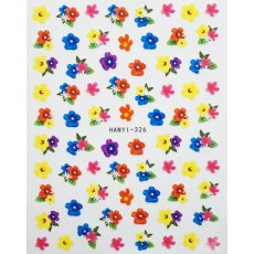 画像1: ネイルシール カラフルお花 HANYI-326 ※パッケージなし［メール便OK］ (1)