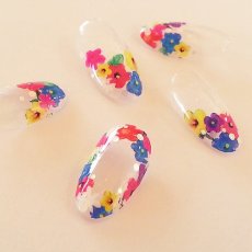 画像2: ネイルシール カラフルお花 HANYI-326 ※パッケージなし［メール便OK］ (2)
