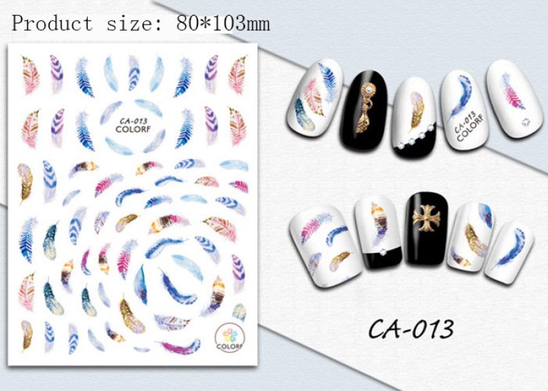 画像1: ネイルシール フェザー ブルー CA-013［メール便OK］