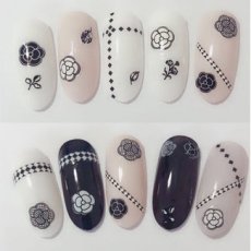 画像2: ネイルシール モダンフラワー カメリア HANYI-255 ※パッケージなし［メール便OK］ (2)