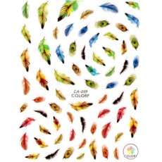 画像1: ネイルシール フェザー ブラウン CA-009［メール便OK］ (1)