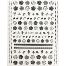 画像1: ネイルシール モダンフラワー カメリア HANYI-255 ※パッケージなし［メール便OK］ (1)