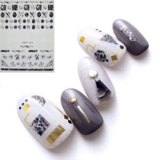 画像1: 訳あり★ネイルシール マーブルストーン モノトーン HANYI-026 ※パッケージなし［メール便OK］ (1)