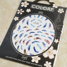 画像2: ネイルシール フェザー ブルー CA-013［メール便OK］ (2)