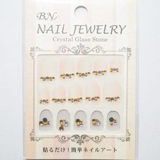 画像1: ビー・エヌ ネイルジュエリー クリスタル ガラス ストーン ゴールドブリオンライン PTA-6［メール便OK］ (1)