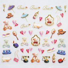 画像2: ビー・エヌ アンティークシール ファンシーベア ANT-2 ※パッケージなし［メール便OK］ (2)