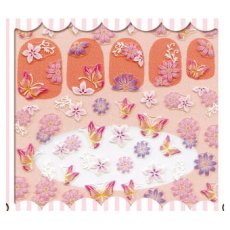 画像1: ビー・エヌ ピッタリラバーアート チョウ&フラワーD BUR-11 ※パッケージなし［メール便OK］ (1)