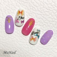 画像2: ネイルシール ガーリー ランジェリー&リボン E223［メール便OK］ (2)