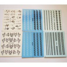 画像2: 数量限定★お得なネイルシール3枚セット(レース&モノクロ) ※パッケージなし［メール便OK］ (2)