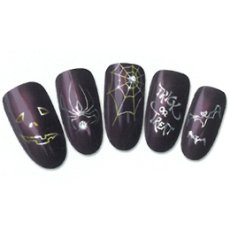 画像1: ウォーターネイルシール メタルパーツ ハロウィンII ゴールド/シルバー C049［メール便OK］ (1)