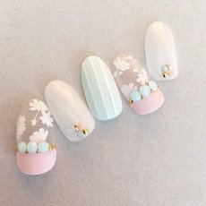 画像5: ネイルシール 花シルエット ホワイト/ブラック DTL-133［メール便OK］ (5)