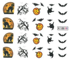 画像1: ウォーターネイルシール ハロウィン ダークナイト K186［メール便OK］ (1)