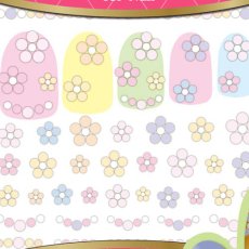 画像1: ビー・エヌ 3Dラバーアート フラワーシール 立体5枚花 パステル FWO-9 ※パッケージなし［メール便OK］ (1)