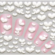 画像1: ビー・エヌ 新 プックリシール ハート ホワイト SEP-5 ※パッケージなし［メール便OK］ (1)