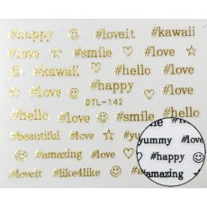 画像1: ネイルシール ハッシュタグ Gold/Black DTL［メール便OK］ (1)