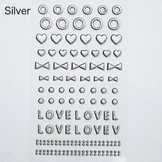 画像3: ビー・エヌ アンティークメタル調スタッズシール キュート ゴールド/シルバー LCNF-05 ※パッケージなし［メール便OK］ (3)