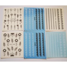 画像5: 数量限定★お得なネイルシール3枚セット(レース&モノクロ) ※パッケージなし［メール便OK］ (5)