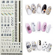 画像1: ウォーターネイルシール ミックスマッチ モノクロ DS-275 ※パッケージなし［メール便OK］ (1)