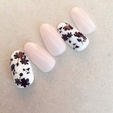 画像8: ネイルシール 花シルエット ホワイト/ブラック DTL-133［メール便OK］ (8)