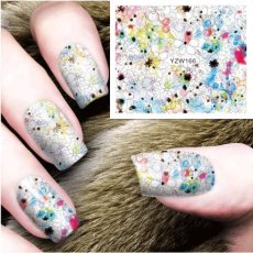画像1: ウォーターネイルシール 水彩フラワー YZW-166［メール便OK］ (1)