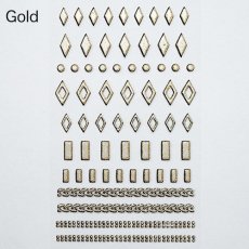 画像2: ビー・エヌ アンティークメタル調スタッズシール ゴージャス ゴールド/シルバー LCNF-03 ※パッケージなし［メール便OK］ (2)