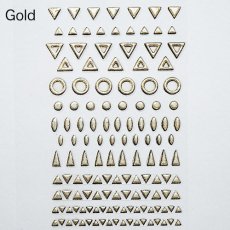 画像2: ビー・エヌ アンティークメタル調スタッズシール アジアン ゴールド/シルバー LCNF-02 ※パッケージなし［メール便OK］ (2)