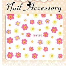 画像1: ウォーターネイルシール 北欧フラワー YB-281［メール便OK］ (1)