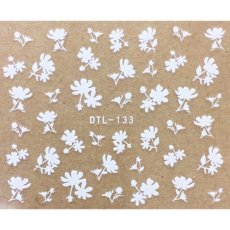 画像2: ネイルシール 花シルエット ホワイト/ブラック DTL-133［メール便OK］ (2)