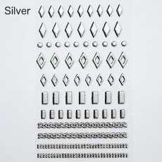 画像3: ビー・エヌ アンティークメタル調スタッズシール ゴージャス ゴールド/シルバー LCNF-03 ※パッケージなし［メール便OK］ (3)