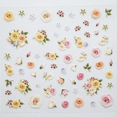 画像2: ビー・エヌ 3Dラバーアート フラワーシール ウェディングローズ イエロー FWO-13 ※パッケージなし［メール便OK］ (2)