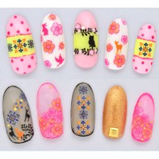 画像4: ウォーターネイルシール ラインフラワー ピンク DS-186 ※パッケージなし［メール便OK］ (4)