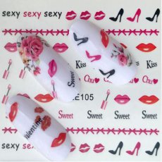 画像1: ウォーターネイルシール Sexy Kiss YZW-105［メール便OK］ (1)