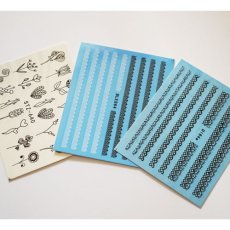 画像1: 数量限定★お得なネイルシール3枚セット(レース&モノクロ) ※パッケージなし［メール便OK］ (1)