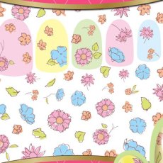 画像1: ビー・エヌ 3Dラバーアート フラワーシール 水彩画風フラワー ブルー FWO-1 ※パッケージなし［メール便OK］ (1)