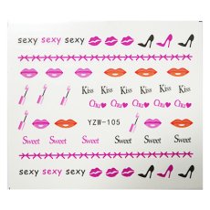 画像2: ウォーターネイルシール Sexy Kiss YZW-105［メール便OK］ (2)