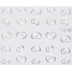 画像1: ウォーターネイルシール ハート シルバー T324［メール便OK］ (1)