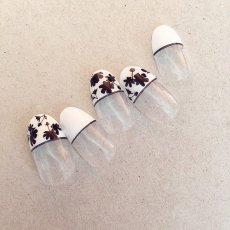 画像10: ネイルシール 花シルエット ホワイト/ブラック DTL-133［メール便OK］ (10)