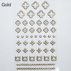 画像2: ビー・エヌ アンティークメタル調スタッズシール アクセ ゴールド/シルバー LCNF-04 ※パッケージなし［メール便OK］ (2)