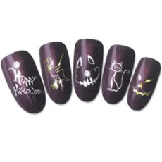 画像1: ウォーターネイルシール メタルパーツ ハロウィン ゴールド/シルバー C048［メール便OK］ (1)