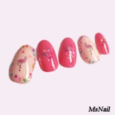 画像2: ネイルシール SUMMER フラミンゴ E251［メール便OK］ (2)