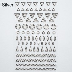 画像3: ビー・エヌ アンティークメタル調スタッズシール アジアン ゴールド/シルバー LCNF-02 ※パッケージなし［メール便OK］ (3)