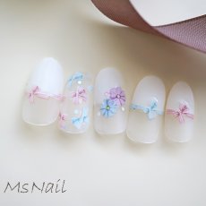 画像1: ネイルシール ガーリー バタフライ&リボン E221［メール便OK］ (1)