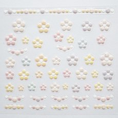 画像2: ビー・エヌ 3Dラバーアート フラワーシール 立体5枚花 パステル FWO-9 ※パッケージなし［メール便OK］ (2)